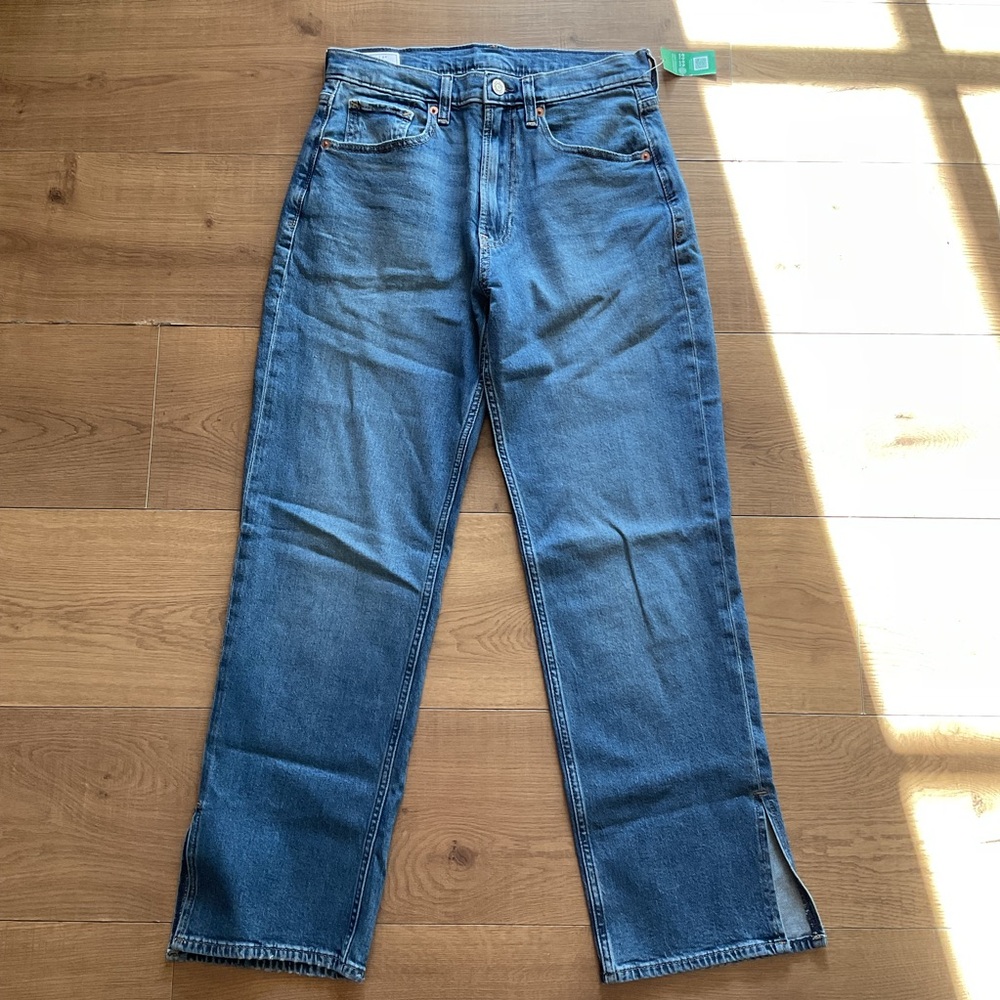 Gap '90s Loose High Rise Jeans 26 / 2P Petite Blue NWT Washwell Straight Leg - Picture 2 of 5